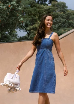 Irise Denim Panelled Pinafore