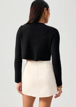 Isa Elastic Tweed A-line Mini Skirt