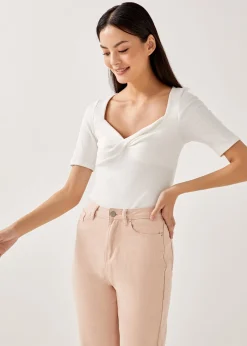 Isella Ribbed Knot Twist Top