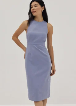 Isla Padded Linen Column Dress