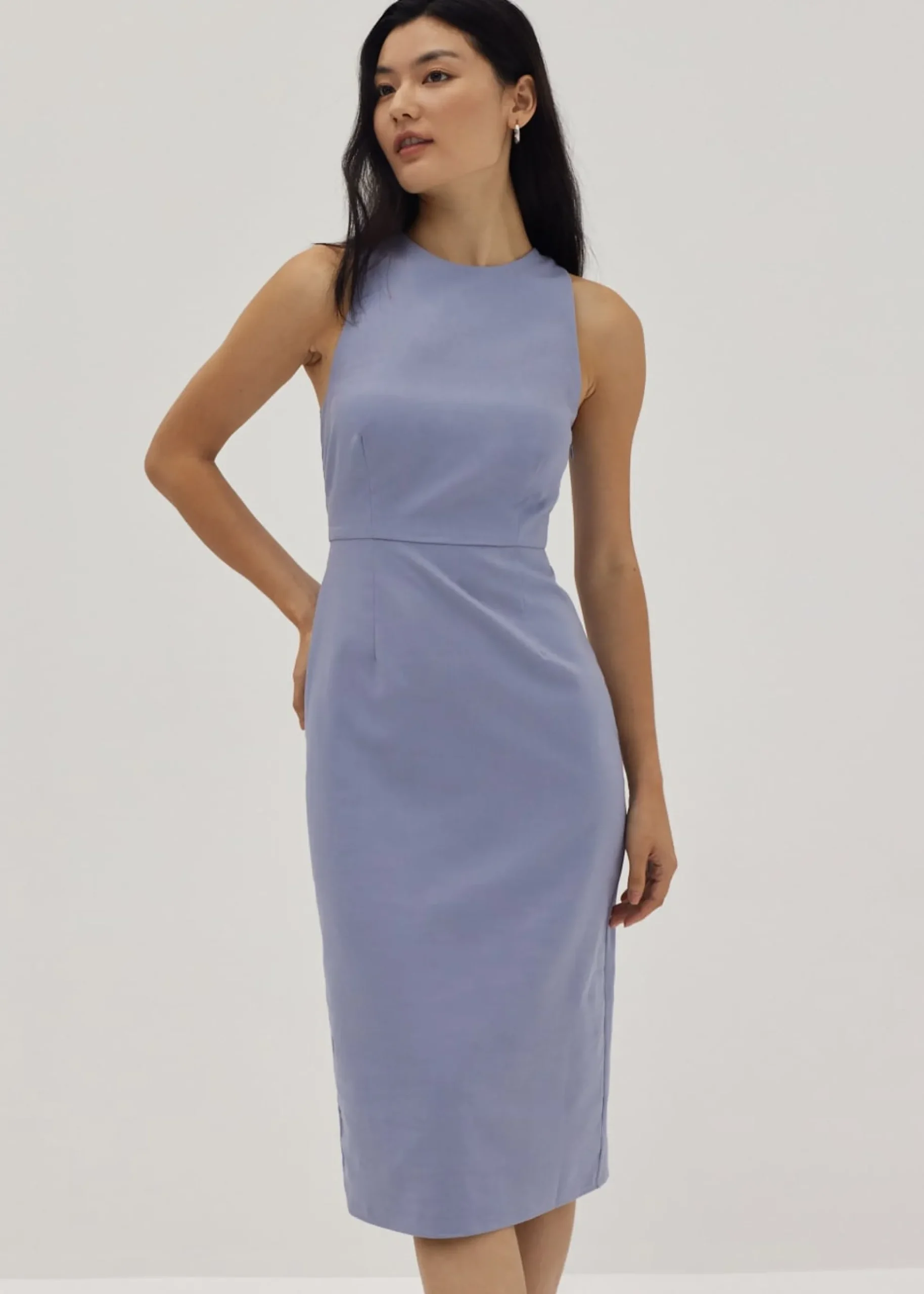 Isla Padded Linen Column Dress