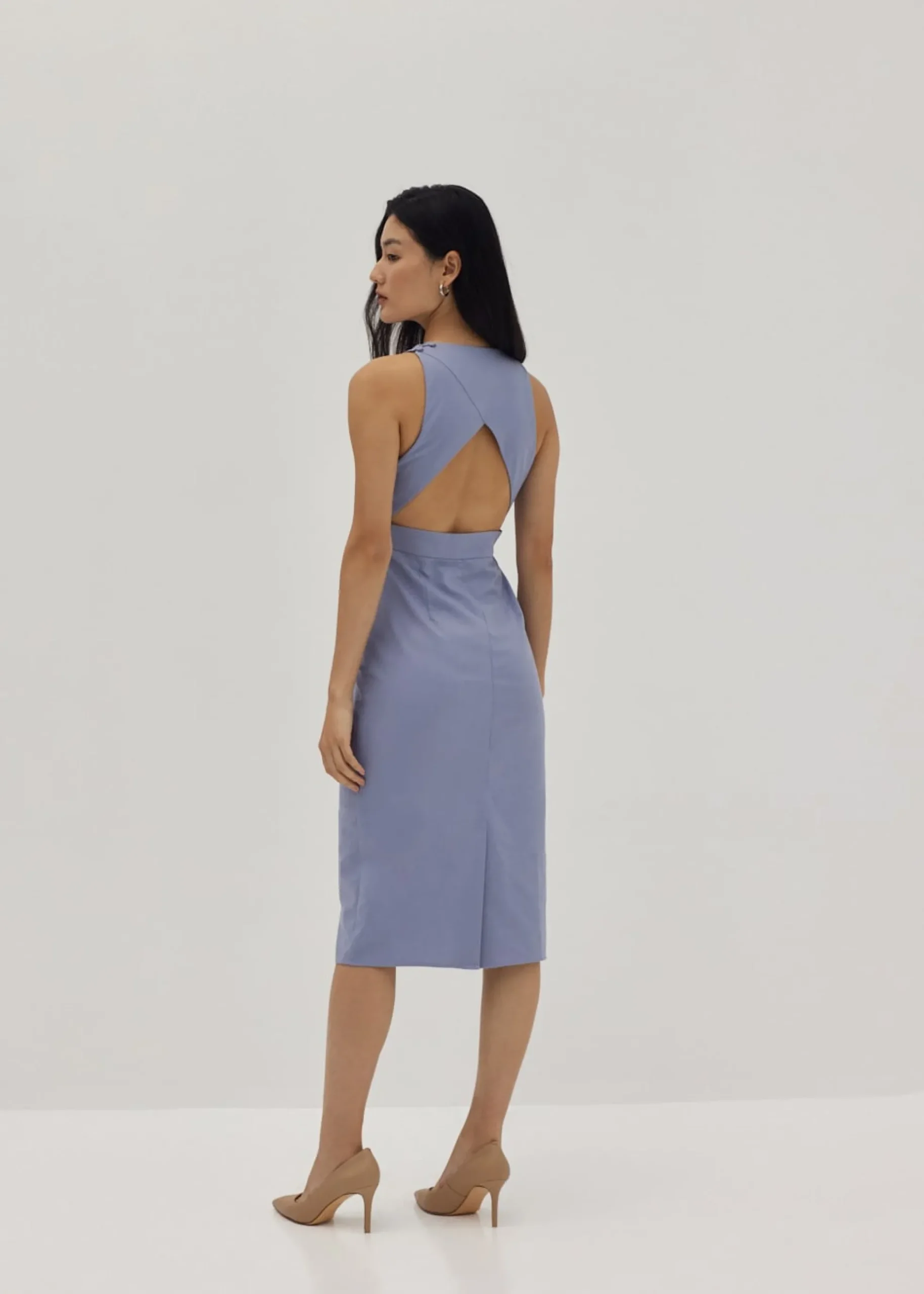 Isla Padded Linen Column Dress