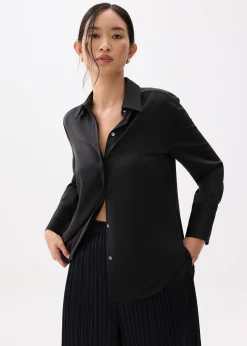 Ivy Satin Button Down Shirt