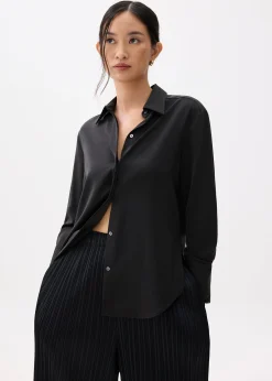Ivy Satin Button Down Shirt