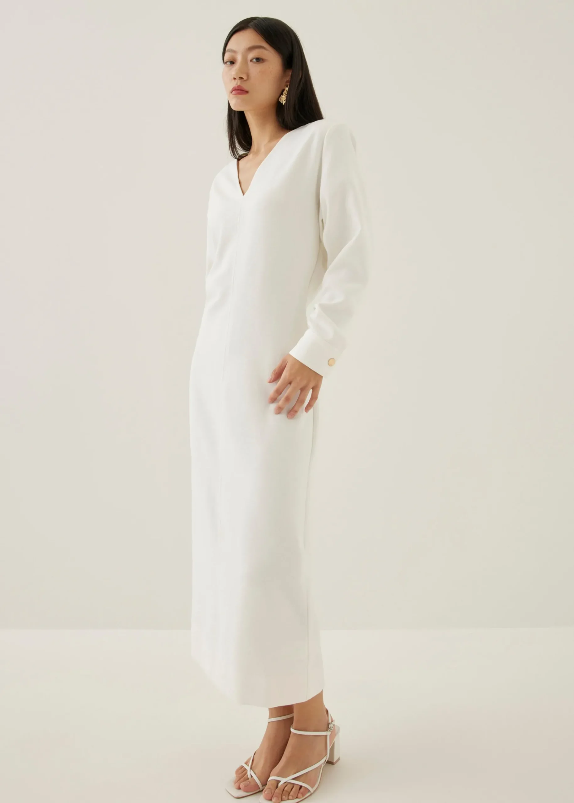 Izobel Padded Tailored Column Midaxi Dress