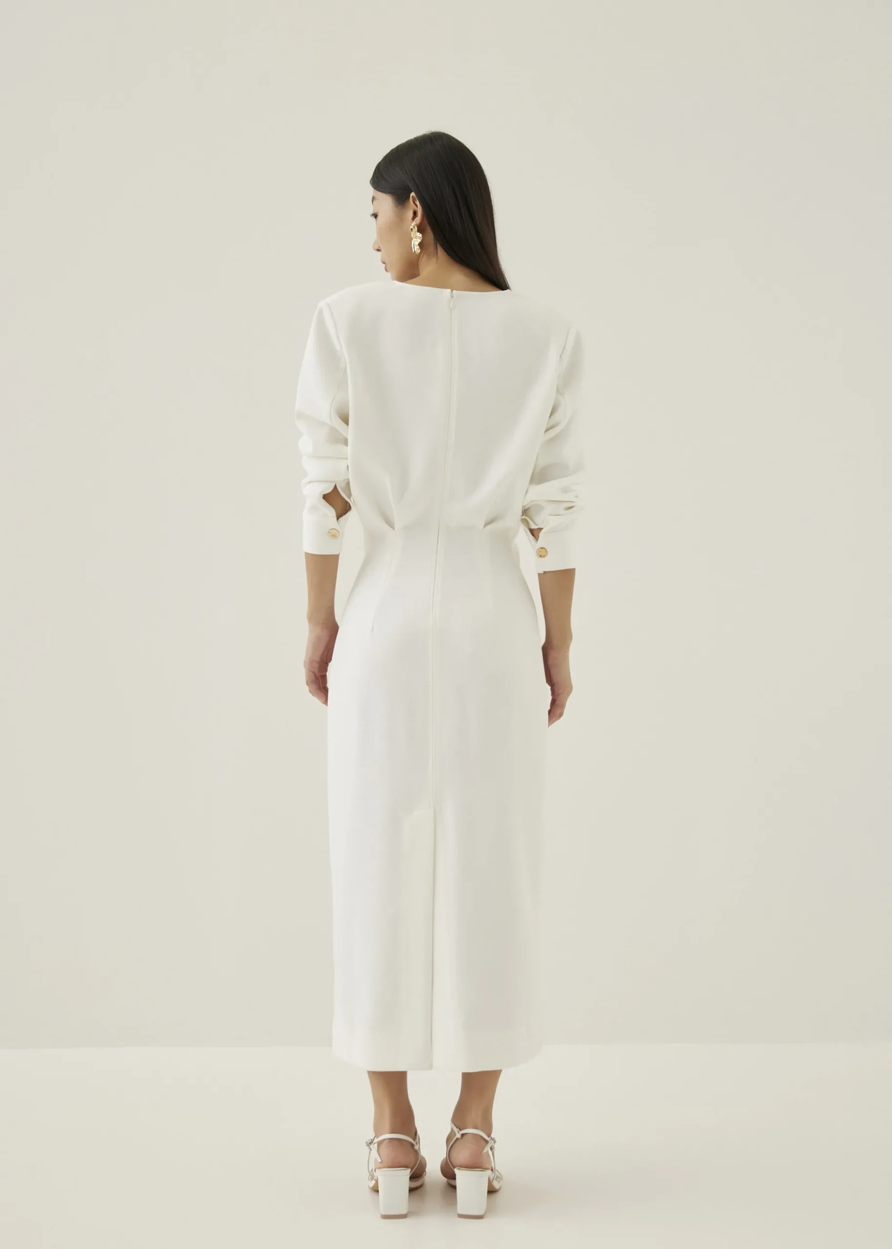 Izobel Padded Tailored Column Midaxi Dress