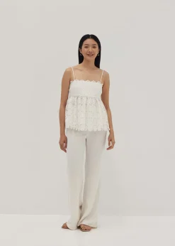Jaclyn Lace Scallop Peplum Camisole