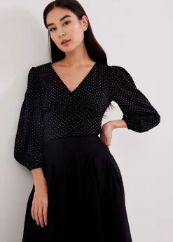 Jacque Polka Dot Button Down Top