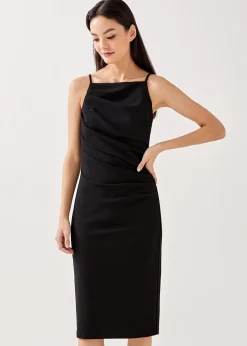 Jaena Drape Bodycon Midi Dress