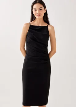 Jaena Drape Bodycon Midi Dress