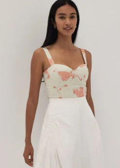 Janet Padded Bustier Top in Prosperous Blooms