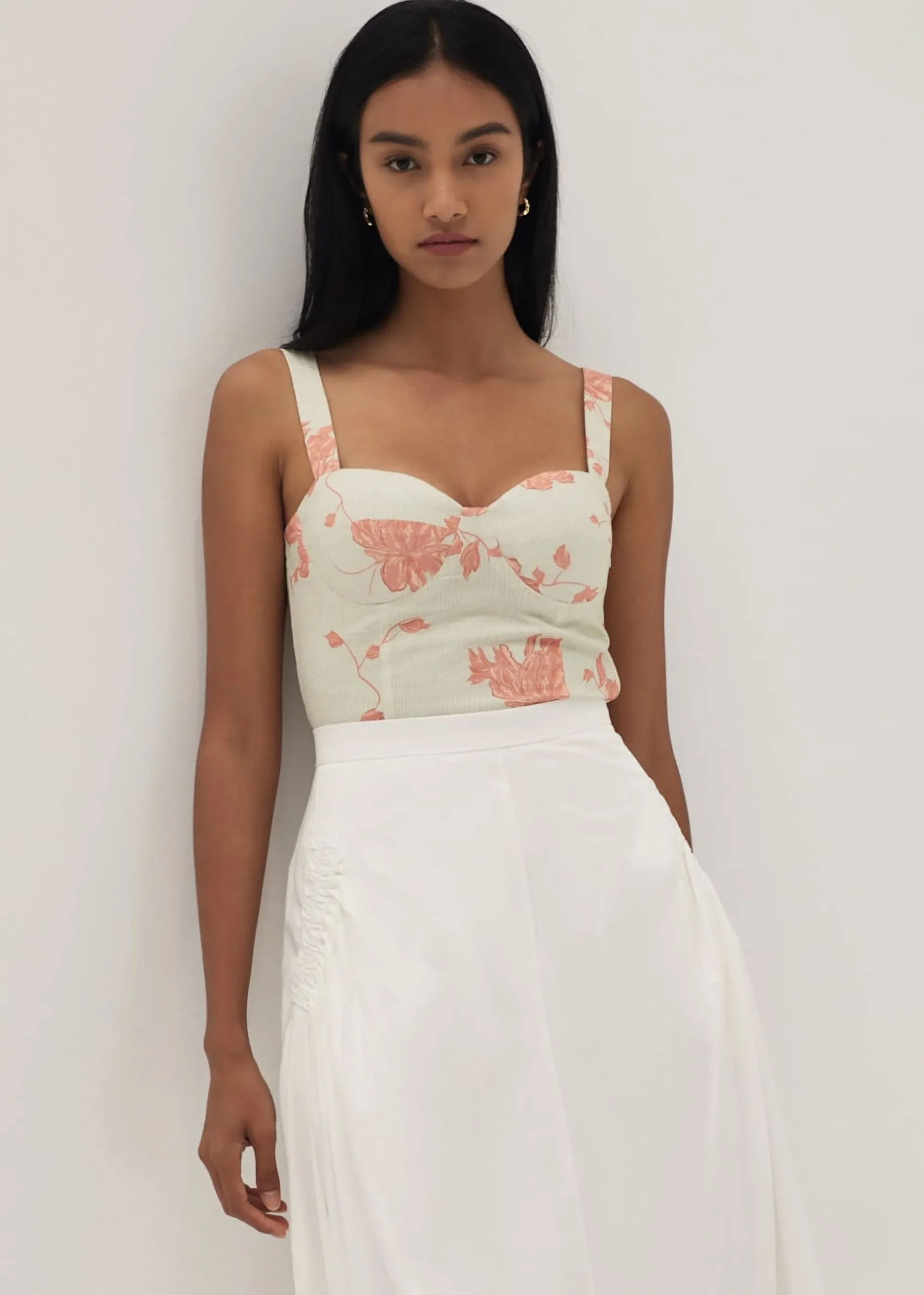 Janet Padded Bustier Top in Prosperous Blooms