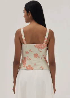 Janet Padded Bustier Top in Prosperous Blooms