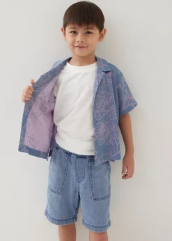 Jari Satin Collared Shirt in Opulent Florals