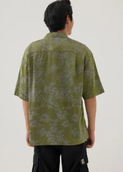 Jaxon Unisex Satin Collared Shirt in Opulent Florals