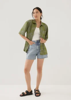 Jaxon Unisex Satin Collared Shirt in Opulent Florals