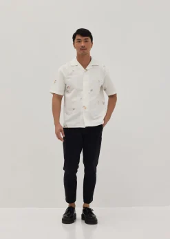 Jaylee Unisex Embroidered Relaxed Shirt in Humble Abode