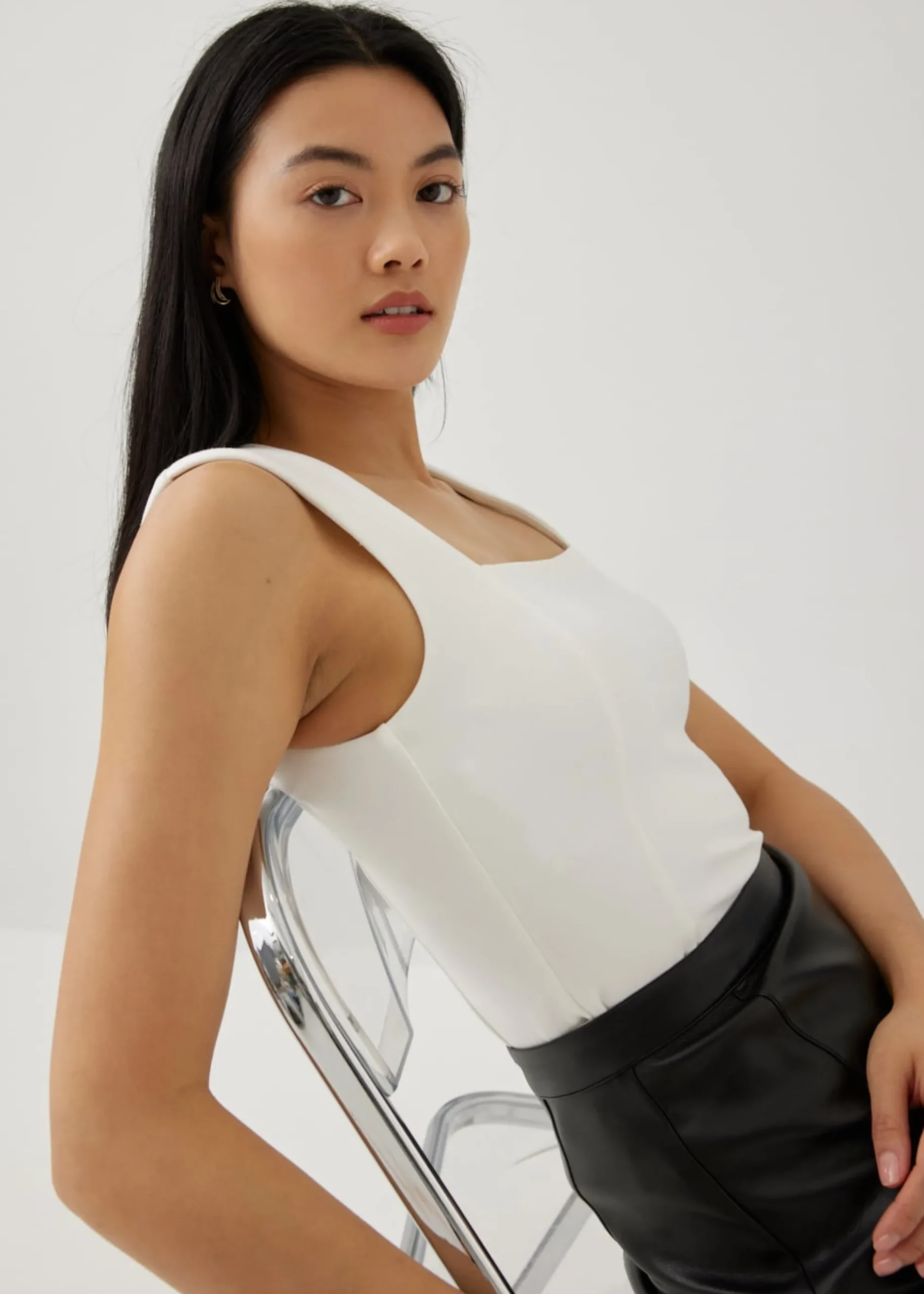 Jayne Padded Square Neck Bustier Top