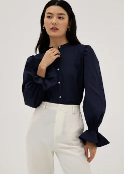 Jazleen Ruffle Cuff Relaxed Blouse