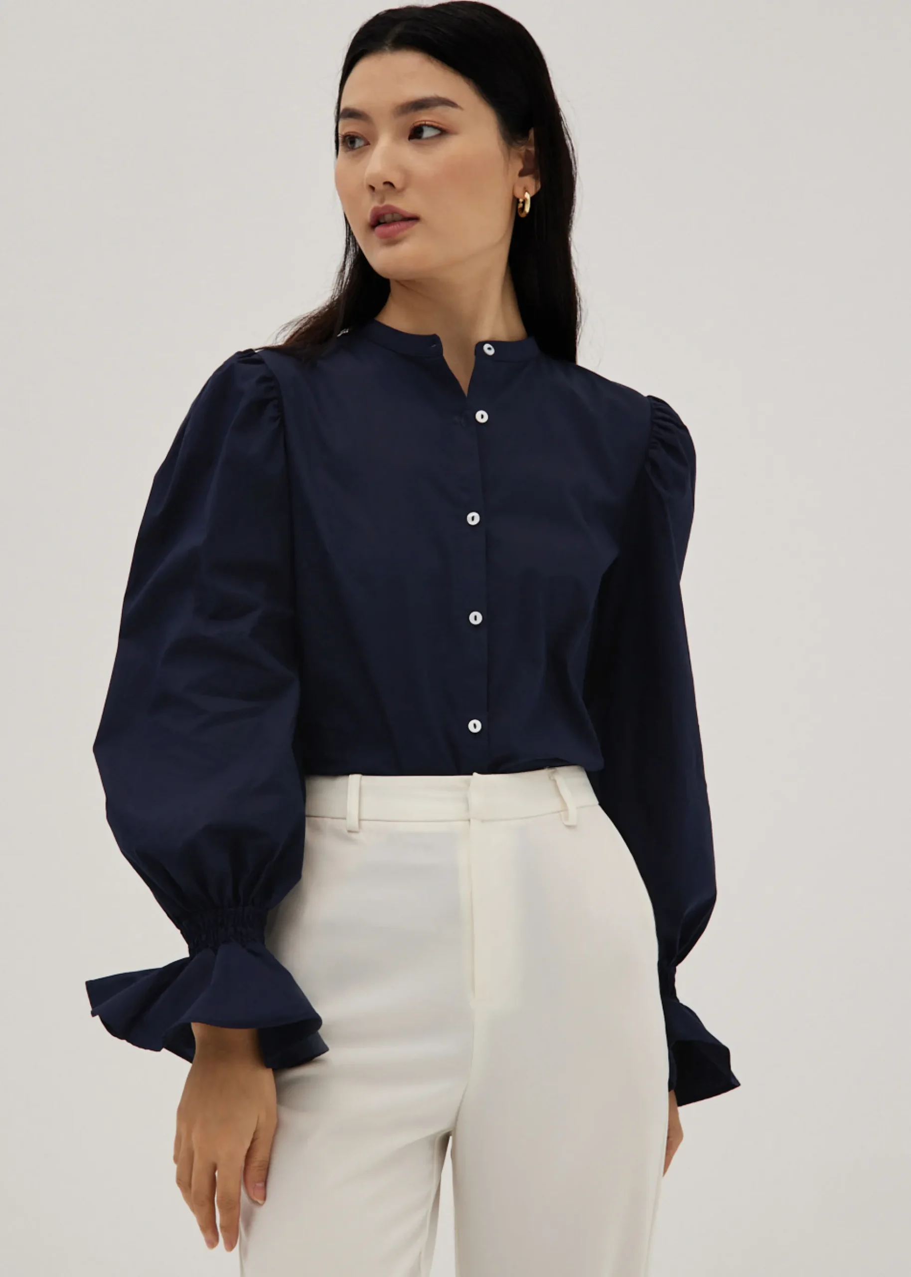 Jazleen Ruffle Cuff Relaxed Blouse