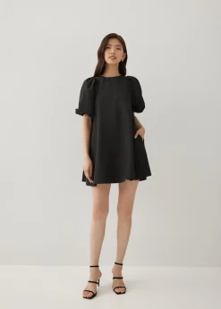 Jeddie Trapeze Puff Sleeve Dress