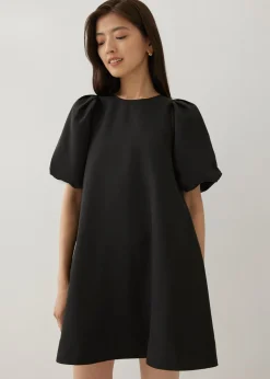 Jeddie Trapeze Puff Sleeve Dress