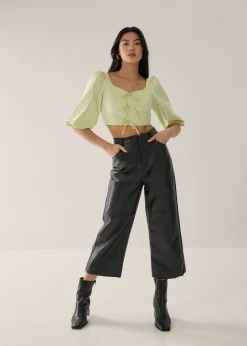 Jennae Cotton Smocked Puff Sleeve Top