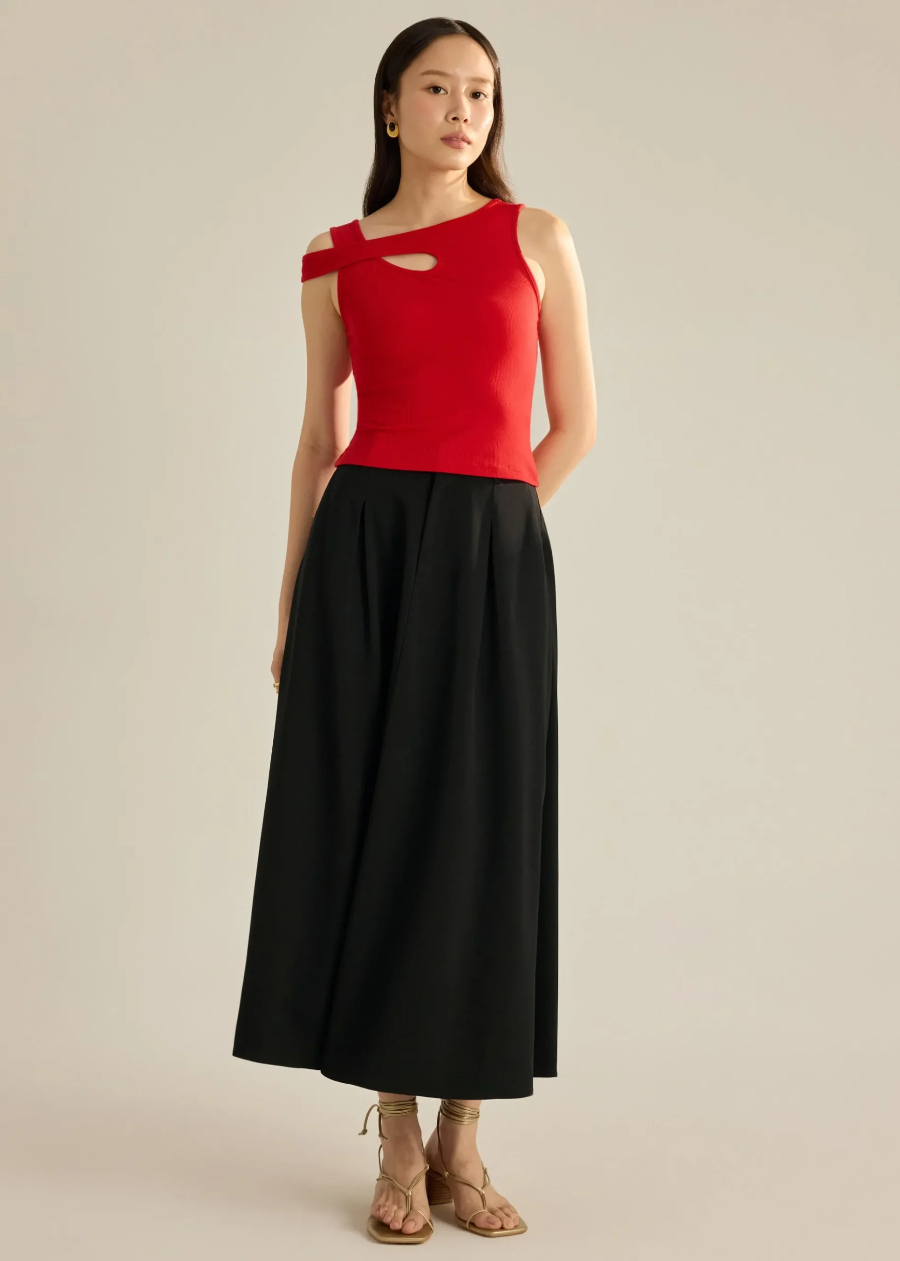 Jersey Asymmetric Cut Out Tank