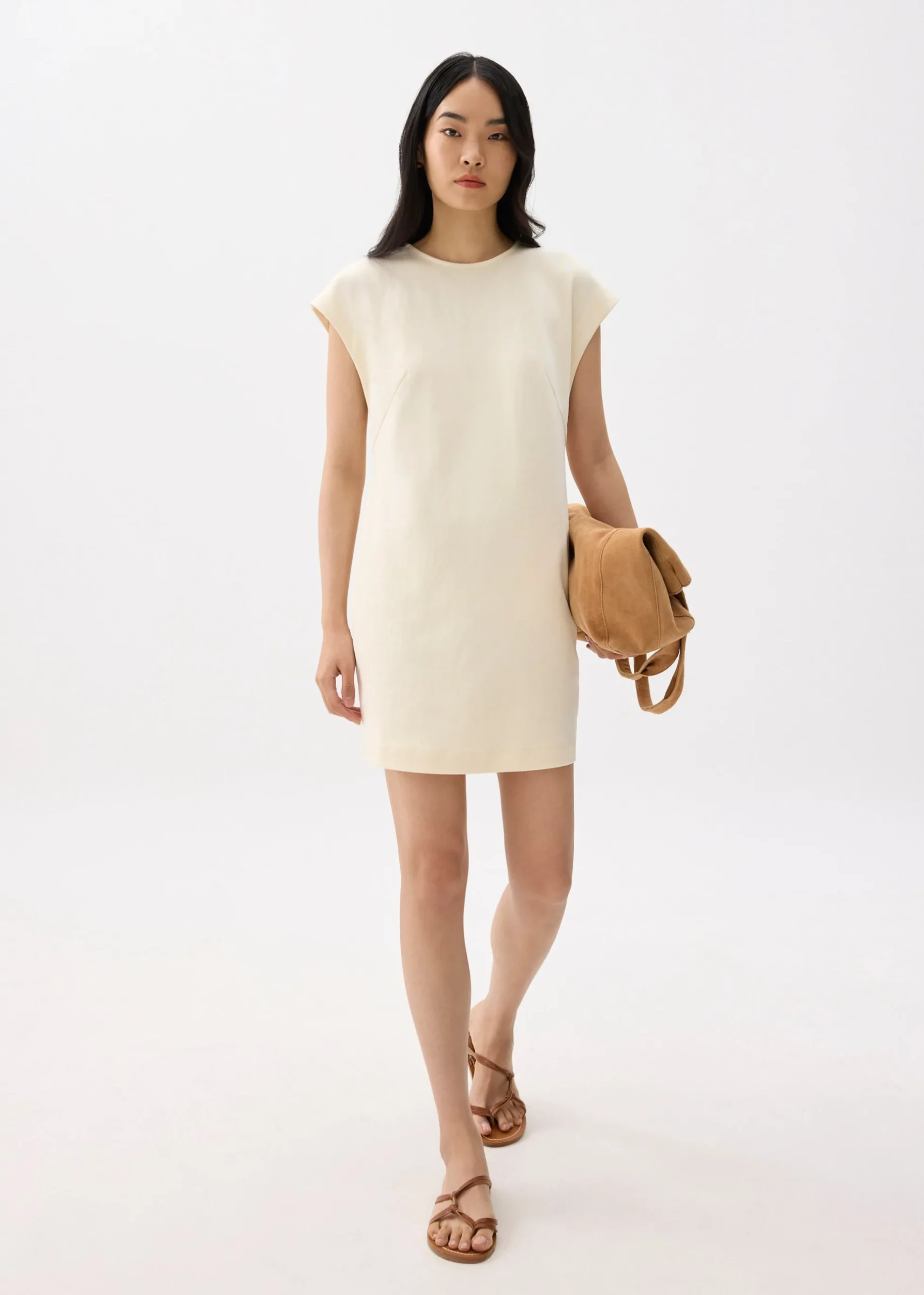 Jersey Round Neck Shift Mini Dress
