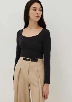Jersey Sweetheart Long Sleeve Top