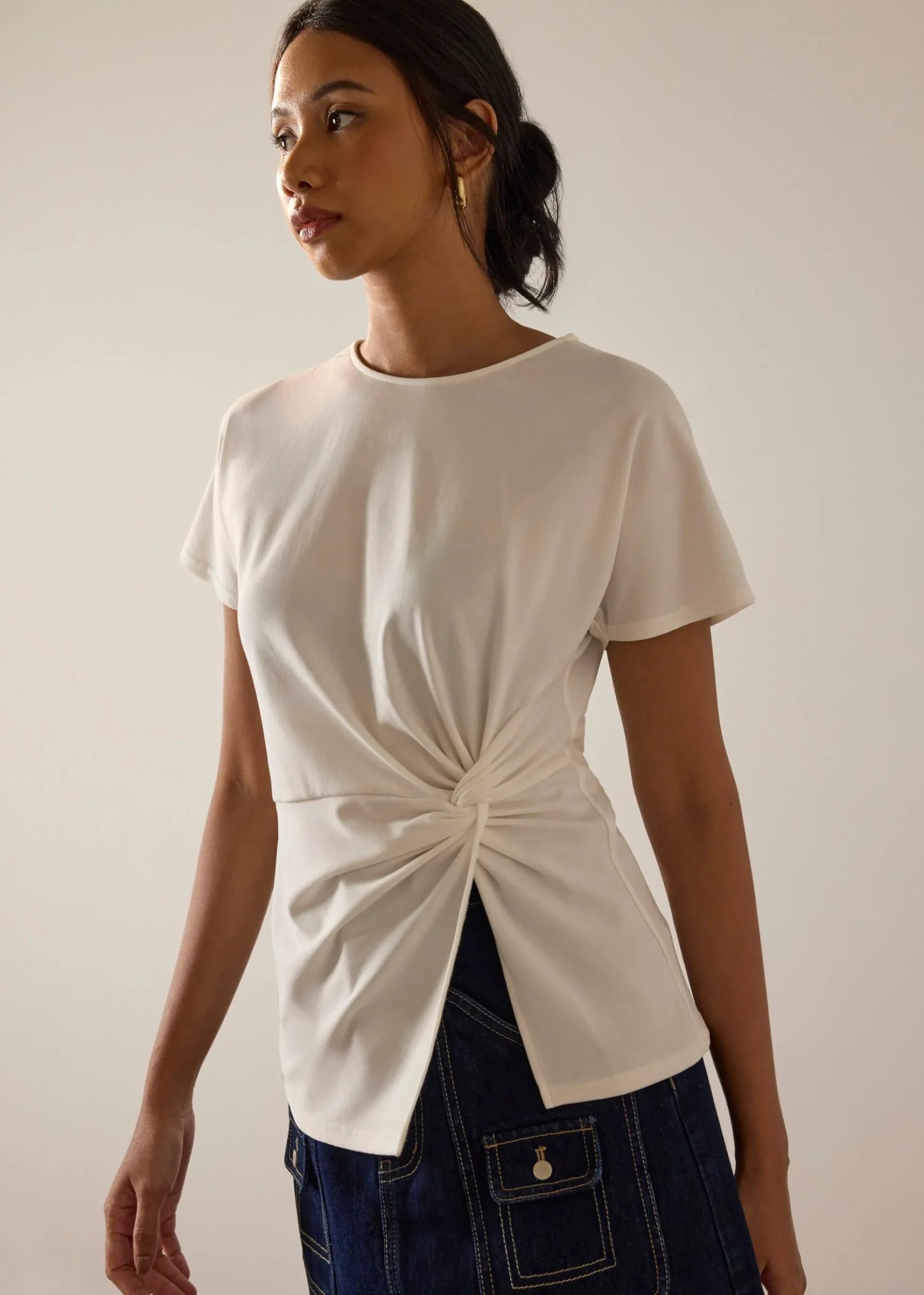 Jersey Twist Knot Long Tee