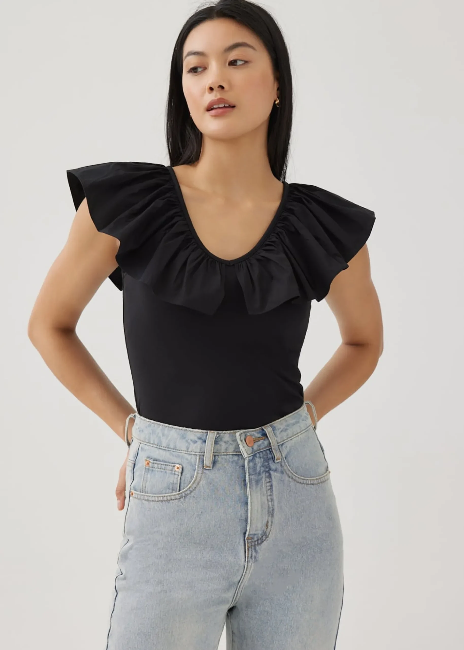 Jewell Fitted Ruffle Top