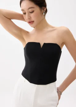 Jia Notched Bustier Top