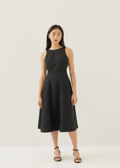 Jica Padded Fit & Flare Midi Dress