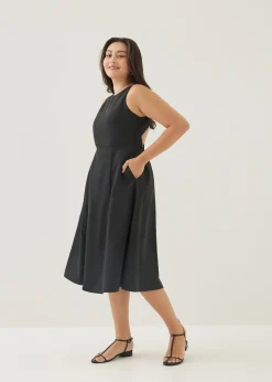 Jica Padded Fit & Flare Midi Dress