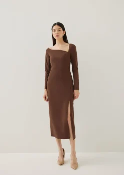 Jinri Asymmetric Bodycon Midi Dress