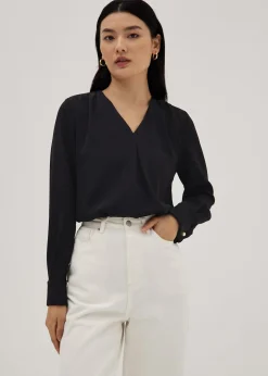 Joan Cross Front Crepe Blouse