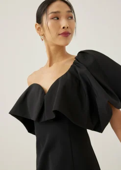Joane Asymmetric Puff Sleeve Dress