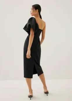Joane Asymmetric Puff Sleeve Dress
