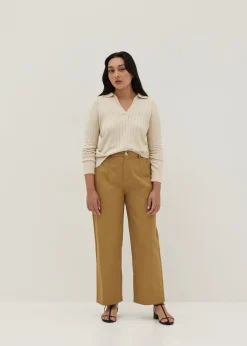 Jodie Pointelle Knit Polo Sweater