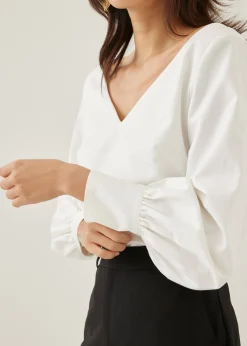 Jorea V-neck Puff Sleeve Blouse