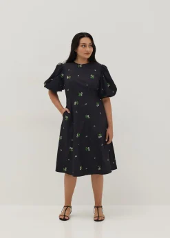 Juliet Padded Embroidered Open Back Dress