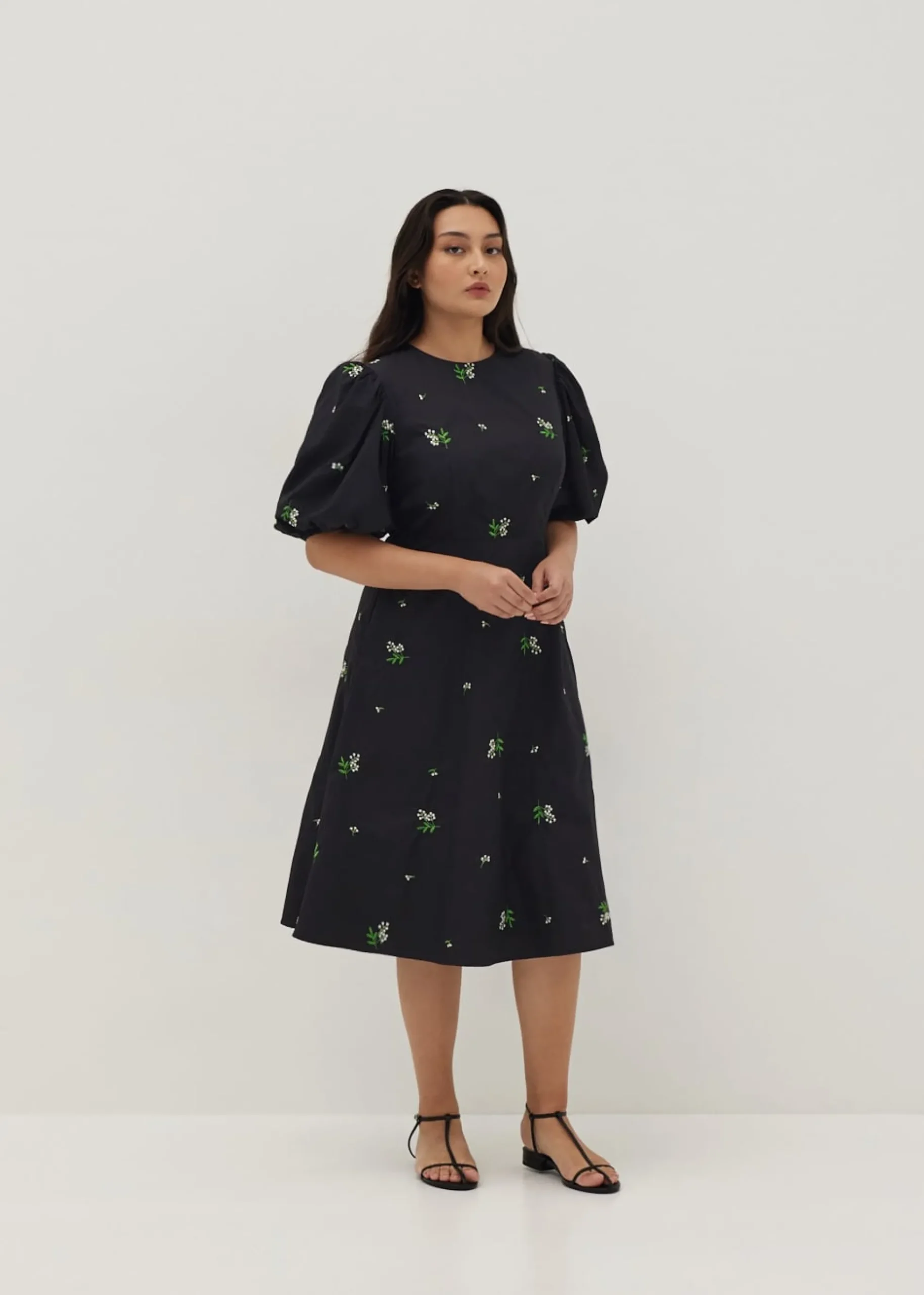 Juliet Padded Embroidered Open Back Dress