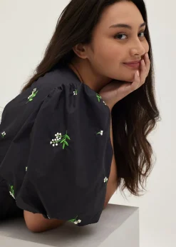Juliet Padded Embroidered Open Back Dress