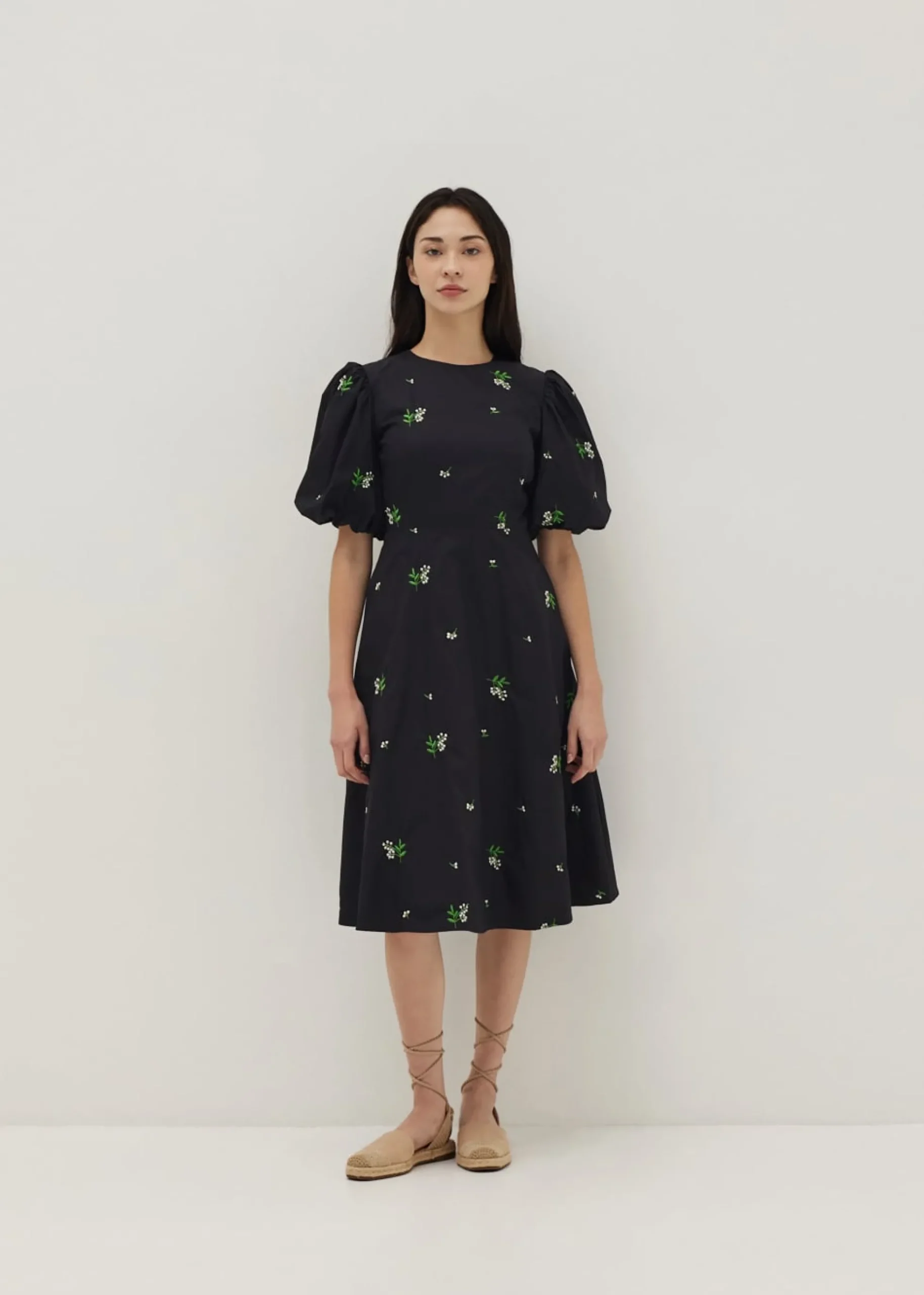 Juliet Padded Embroidered Open Back Dress