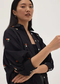 Kacee Embroidered Puff Sleeve Shirt
