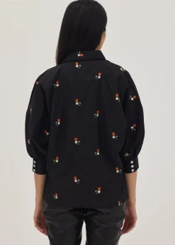 Kacee Embroidered Puff Sleeve Shirt