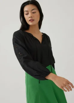 Kaisley Openwork Embroidered Blouse