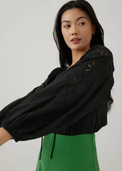 Kaisley Openwork Embroidered Blouse