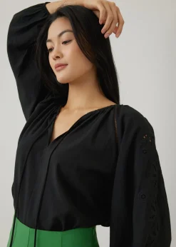 Kaisley Openwork Embroidered Blouse